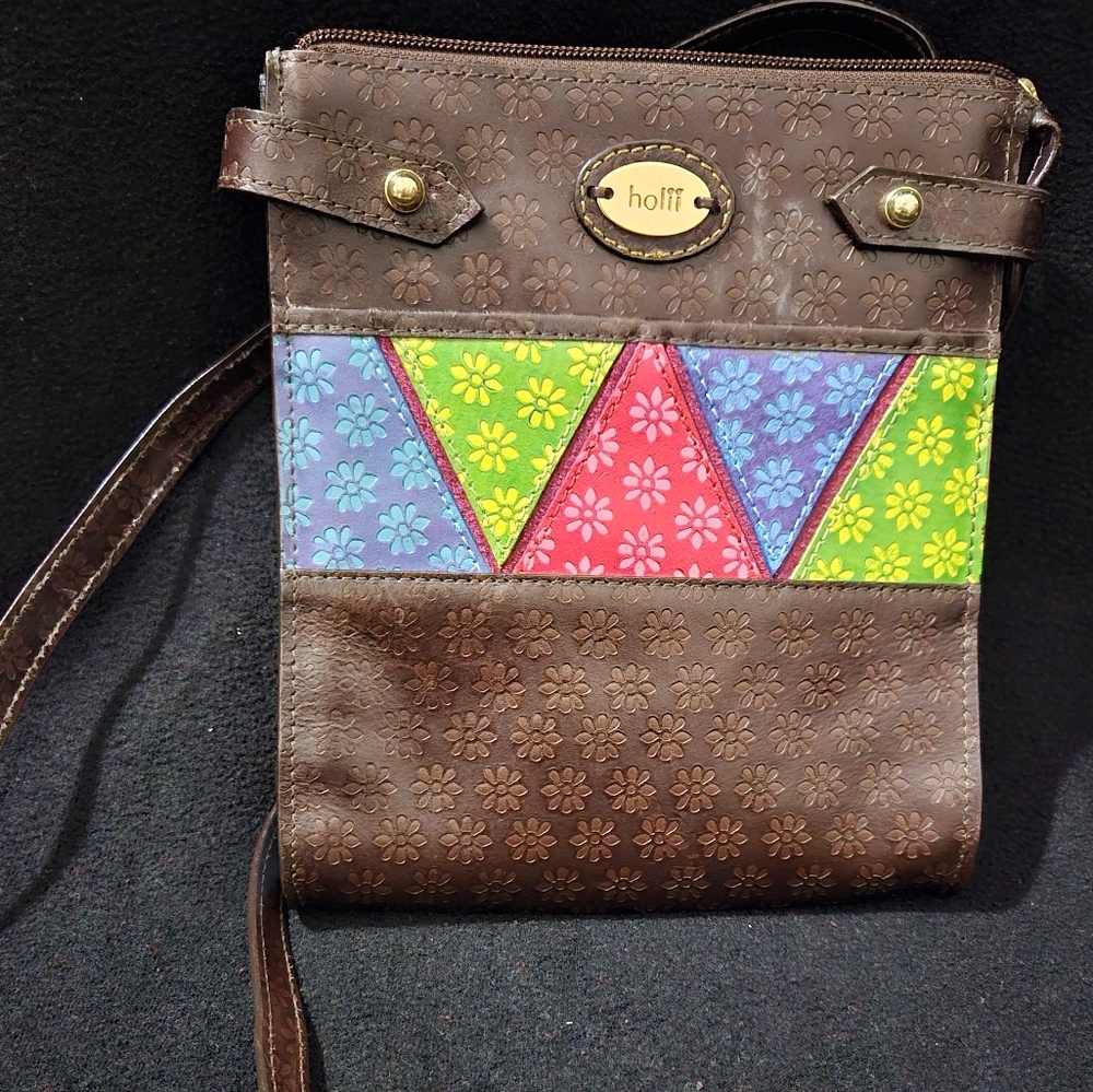 Holii Crossbody Brown with Multicolor Design Purse